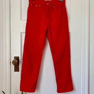 Levi’s Wedgie corduroy straight leg jeans.